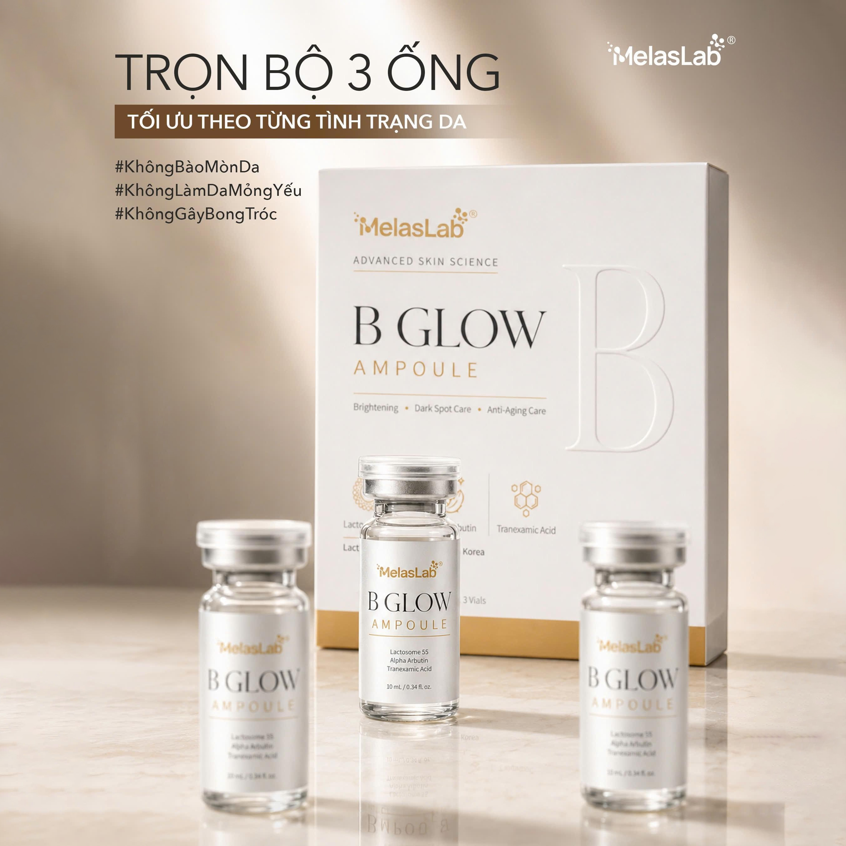 B-GLOW Ampoule Melaslab - Tinh Chất Hỗ Trợ Mờ Nám, Sáng Da