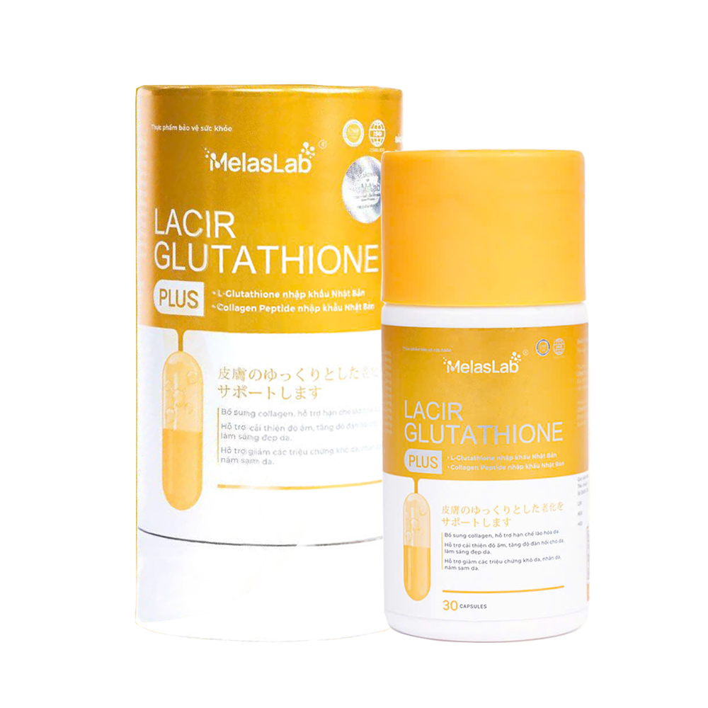 Viên Uống Trắng Da Mờ Nám Lacir Glutathione Plus Melaslab