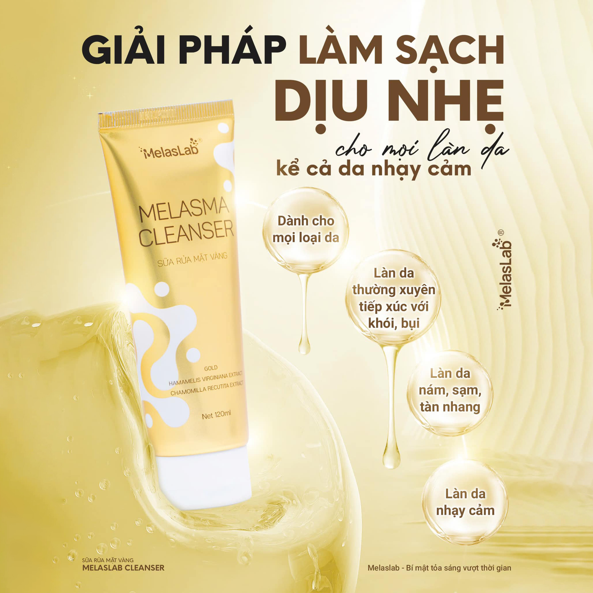 Sữa Rửa Mặt Vàng Melasma Cleanser Melaslab