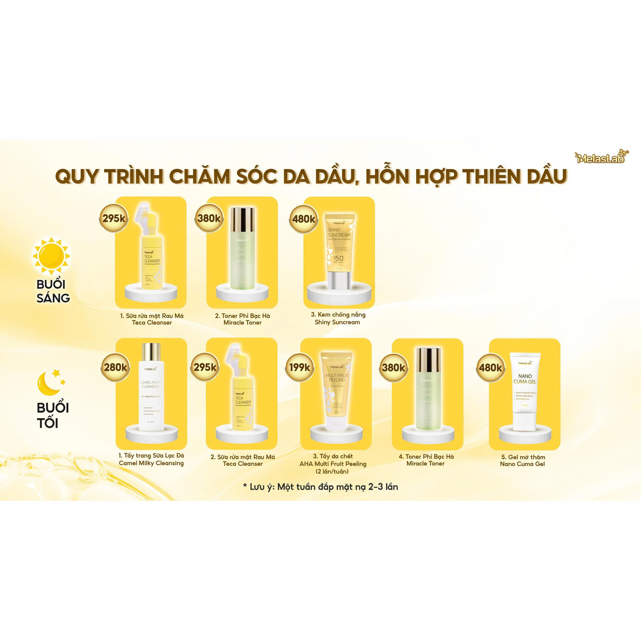 Combo Chăm Sóc Da Dầu, Hỗn Hợp Thiên Dầu Melaslab