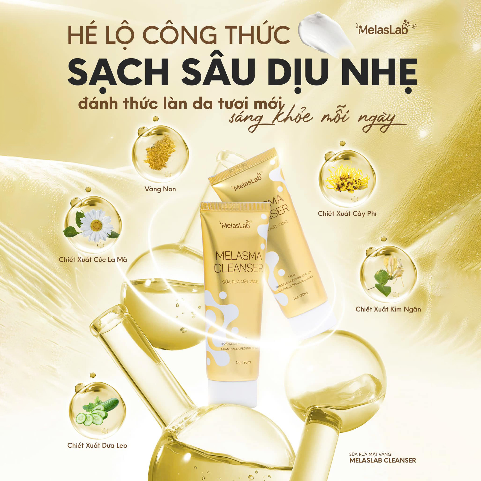 Sữa Rửa Mặt Vàng Melasma Cleanser Melaslab